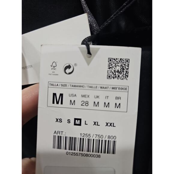 Zara Double Breasted Black Blazer Golden Buttons Size M NWT - Picture 5 of 16